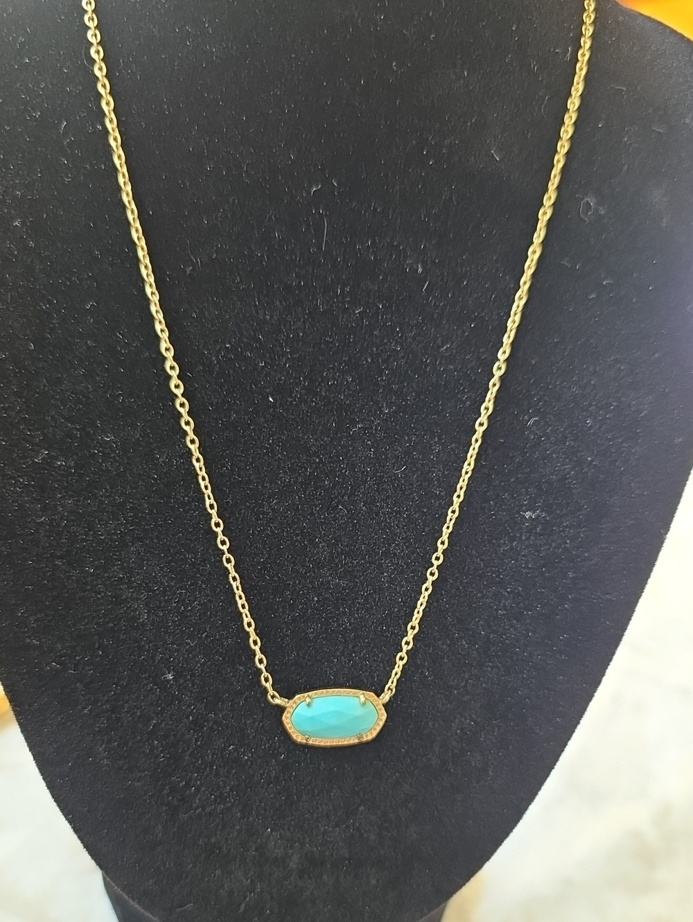 Kendra Scott Dainty Coquette Girl Elisa Necklace with Turquoise Stone